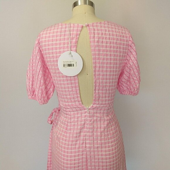 Princess Polly Zoe Jane Mini Dress Size 2 NWT Pink White Gingham Puff Sleeve - Picture 7 of 12